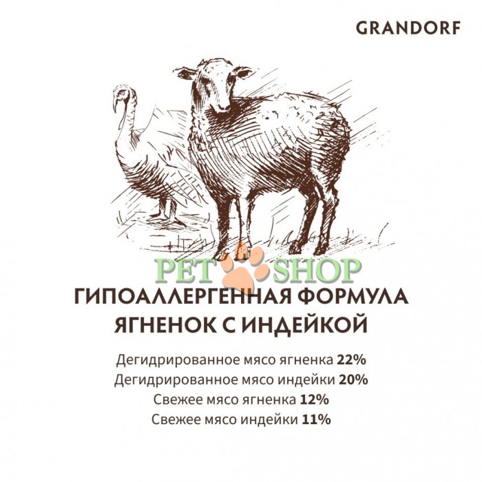 <p><strong>Grandorf CAT Lamb&Turkey INDOOR – сухой корм для домашних кошек с ягненком и индейкой.</strong></p>