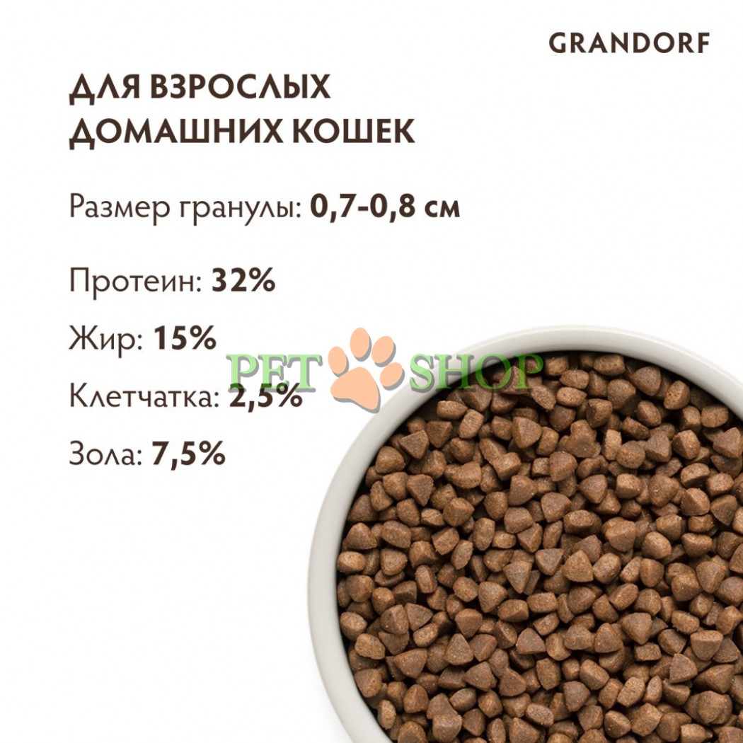 <p><strong>Grandorf CAT Lamb&Turkey INDOOR – сухой корм для домашних кошек с ягненком и индейкой.</strong></p>