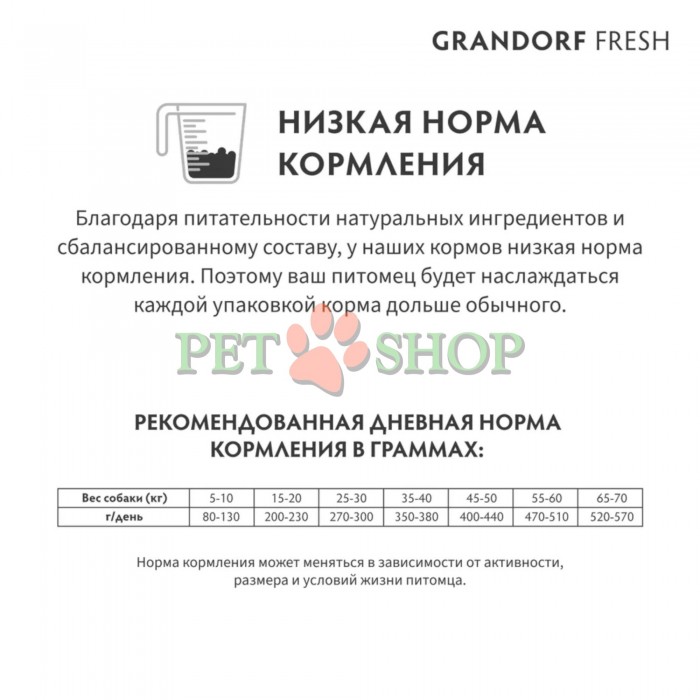 <p><strong>GRANDORF Fresh Dog Adult MEDIUM MAXI Lamb -&nbsp;</strong>Hrană fără cereale cu probiotice vii, pentru c&acirc;ini adulți de talie medie și mare, cu digestie sensibilă sau predispuși la alergii.</p>