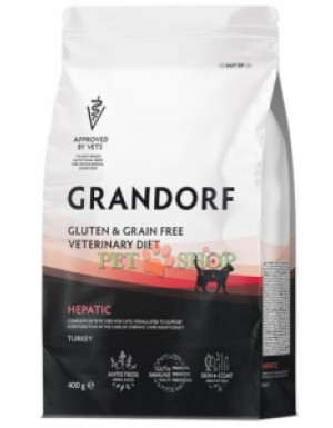 <p><strong>Grandorf Veterinary Diet Cat Hepatic - </strong>полнорационный диетический сухой корм для кошек, разработанный для поддержания функций печени при хронической печеночной недостаточности. Формула на основе бескостной индейки. Обеспечивает поддержку функций печени за счет снижения меди и умеренного содержания высококачественных и легкоусвояемых белков.</p>