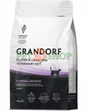 <p><strong>Grandorf Veterinary Diet Cat Hypoallergenic - </strong>полнорационный диетический корм для кошек, применяемый при пищевой аллергии или пищевой непереносимости. Формула на основе гидролизованного белка кролика.</p>
