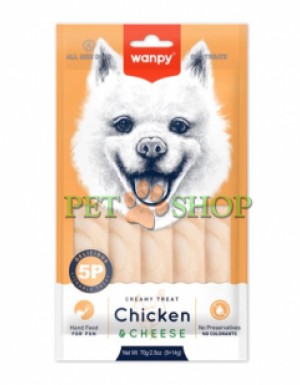 <p><strong>Wanpy Dog Крем лакомство для собак "нежное пюре" из курицы и сыра 14 г, 1 шт</strong></p>