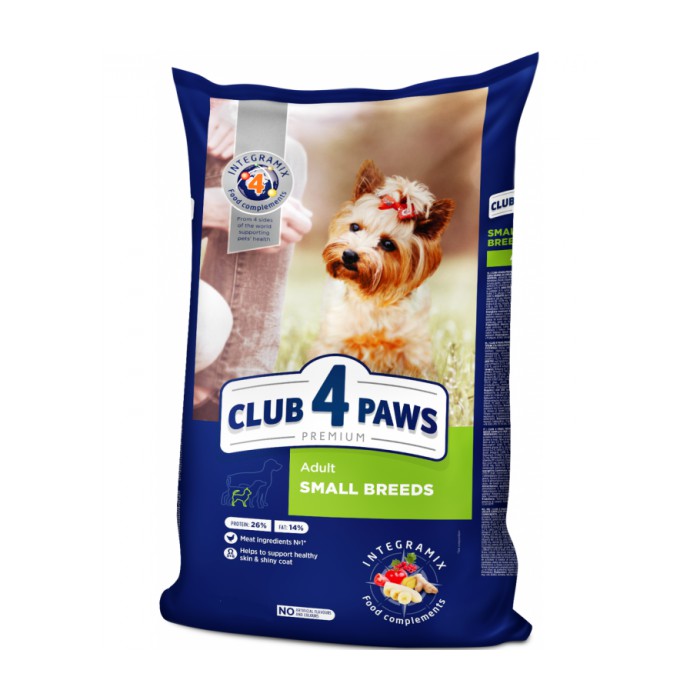 <p><strong>Клуб 4 лапы для собак мелких пород - питательный и сытный корм, с хорошо сбалансированной формулой, содержащий все необходимые витамины и минералы.</strong></p>