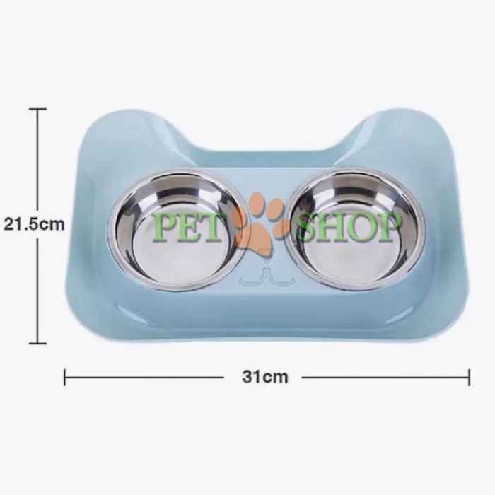 <p><strong>Металлические миски на подносе для кошек. Цвета в ассортименте.</strong></p>