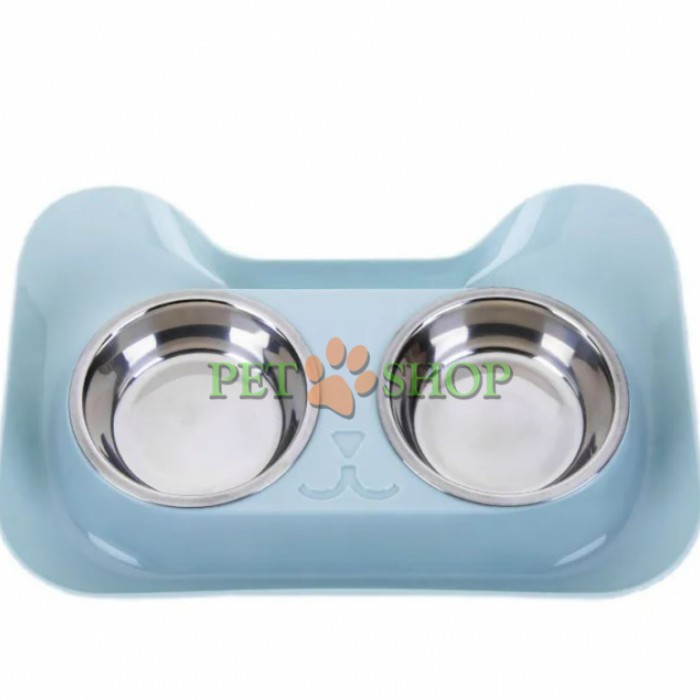 <p><strong>Металлические миски на подносе для кошек. Цвета в ассортименте.</strong></p>