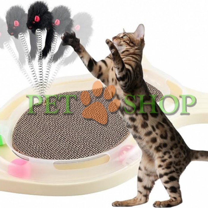 <p><strong>Когтеточка в форме рыбы с пружинной мышкой и катящимися шариками — это веселый и интерактивный способ развлечь кошку, одновременно защищая мебель от когтей.</strong></p>