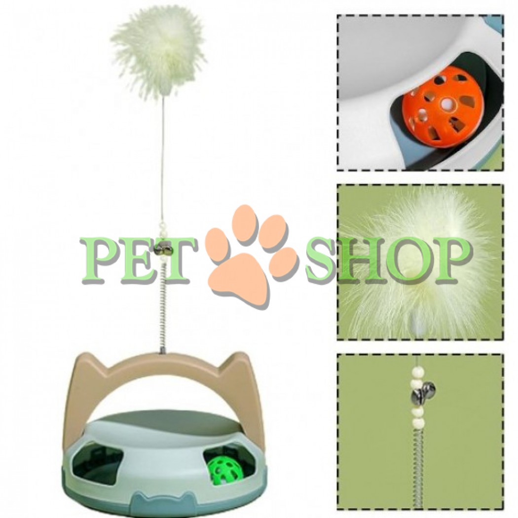 <p><strong>Игрушка для кошек Kussa Трек с мячом и дразнилкой, разные цвета,&nbsp;20&times;15&times;30 см</strong></p>

<ul>
</ul>