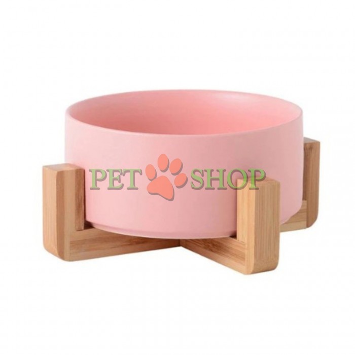 <p>Bol ceramic antiderapant cu suport din bambus &mdash; un accesoriu elegant și practic pentru hrănirea confortabilă a pisicilor și c&acirc;inilor de talie mică.</p>