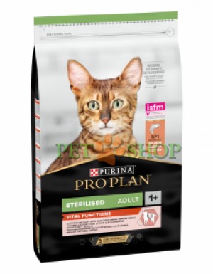 <p><strong>Pro Plan Sterilised для стерилизованных кошек и кастрированных котов, с лососем, 10 кг</strong></p>